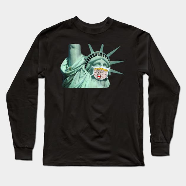 Statue Of Liberty 2020 Quarantined Funny Statue Of Liberty Gift Idea - Social Distancing Long Sleeve T-Shirt by Redmart